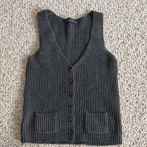 Brandy Melville Charcoal Ribbed Knit Top